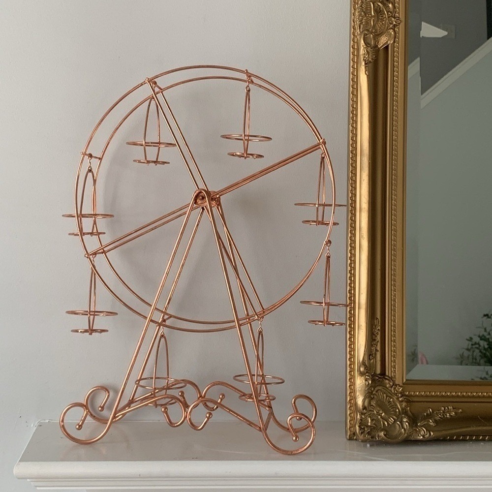 Cupcake holder rose gold tea party home decor candle holder Ferris Wheel